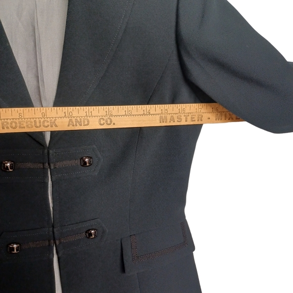 TAHARI Arthur S. Levine Navy Blue Military Style Long Sleeve Blazer Jacket 4 S - Picture 5 of 6